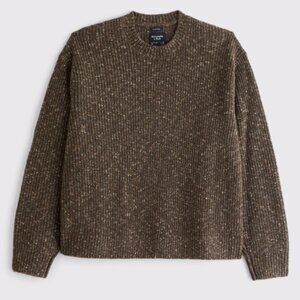Brown Abercrombie and Fitch Essential Crew Sweater